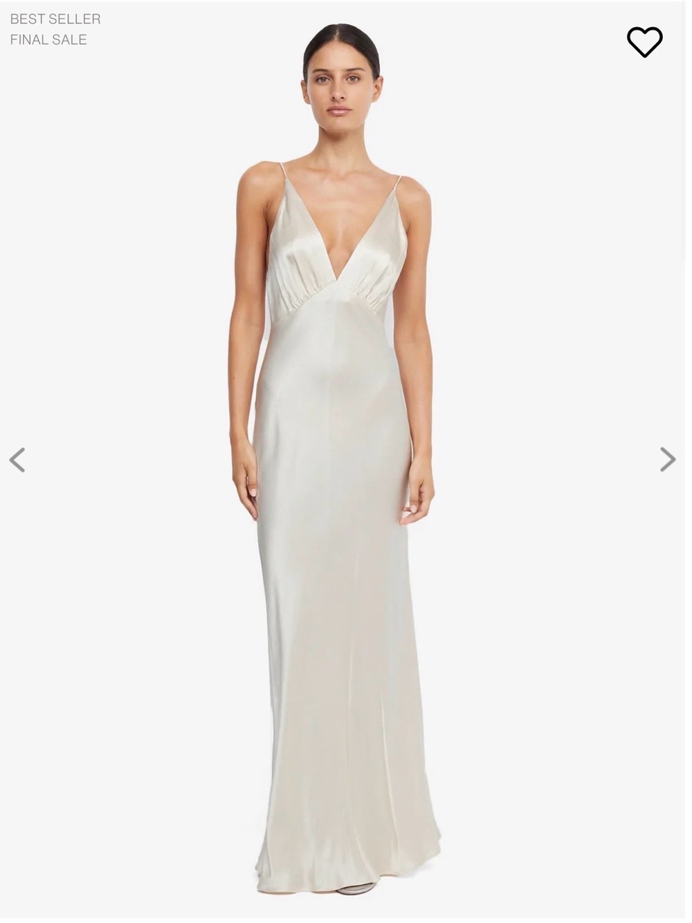 Bec & Bridge Satin Slip Maxi Dress in Ivory